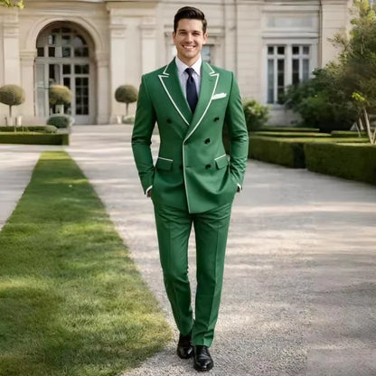 Men Suits 2 Pieces Blazer Pant Set for Groom Prom Formal Double Breasted Wedding Tuxedo Slim Fit Party Suit for Men