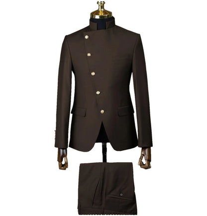 Costume Homme Cintrée 2 Pièces Uni pour Marié, Ensemble Blazer et Pantalon, Formel et Élégant, pour Fête, Bal de Fin d'Année, Banquet (Veste + Pantalon)