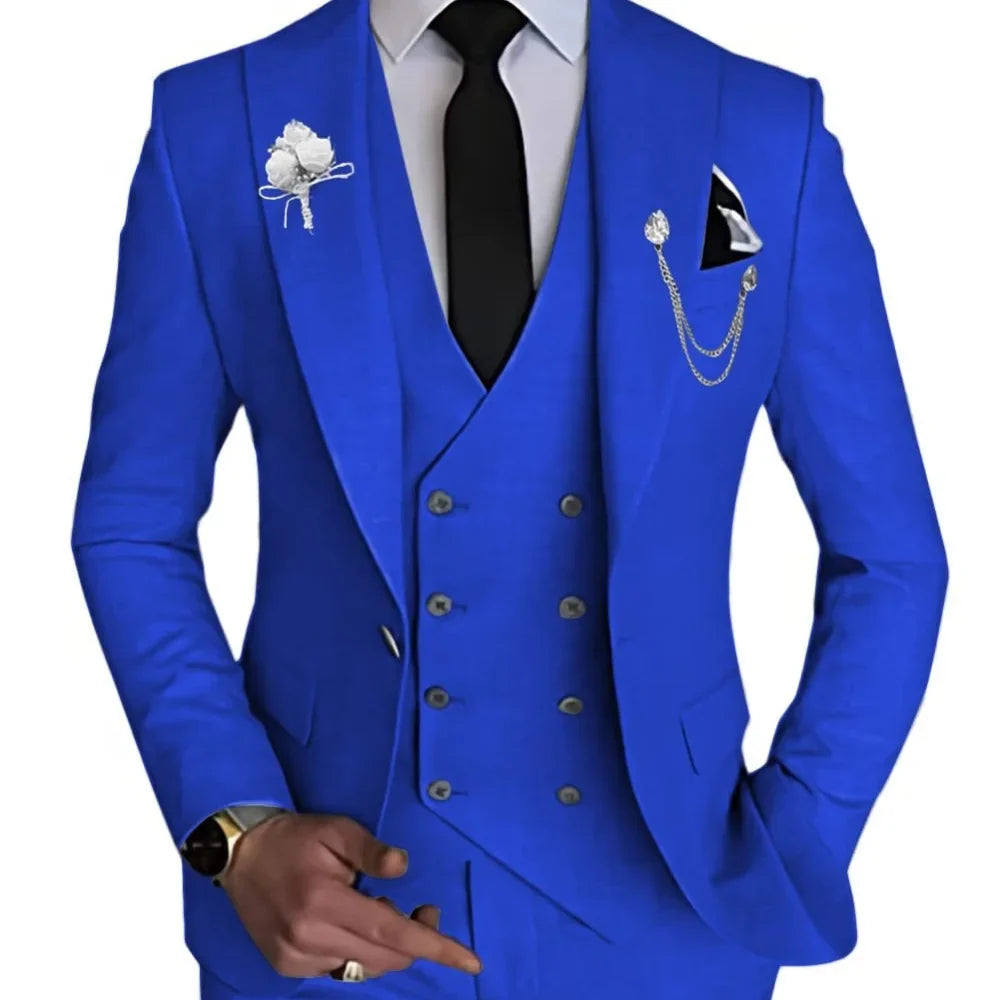 Men's 3-Piece Slim Fit Suit Set – Single Breasted, Straight Fit, Formal & Casual Occasions