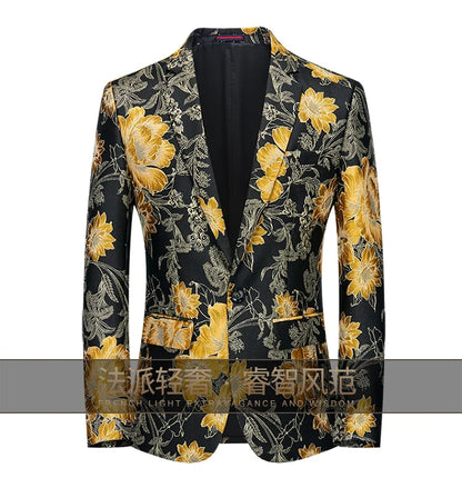 Men's High-Quality Fashion Suit Handsome Personality Stage Performance Banquet Business Casual Wear