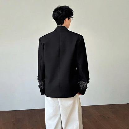 2026 Spring New Sequin Patchwork Design Blazer Coat Men's Trendy Luxury Original Night Club Outfit Casual Jacket JY6775