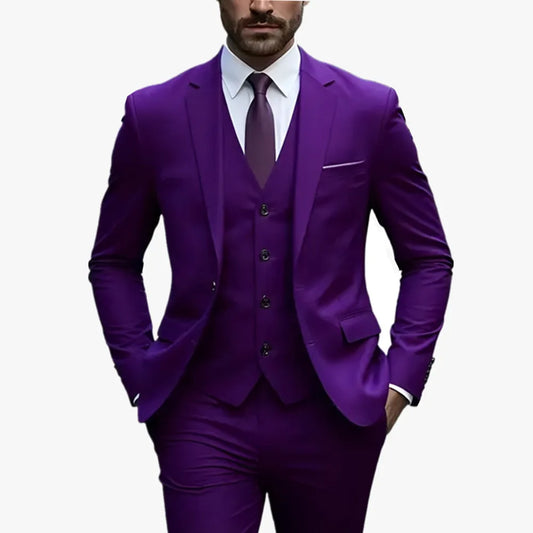 Ensemble de costume élégant pour homme - Coupe ajustée - smoking pour mariages et occasions formelles, parfait pour les réunions de bureau et les événements élégants