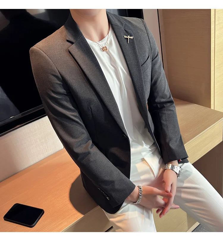 Men's Blazer Suit Jacket – Smart Casual & Business Style – 1 or 2 Button – Wedding & Party