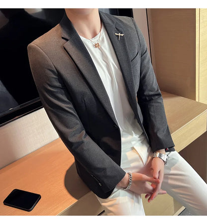 Men's Blazer Suit Jacket – Smart Casual & Business Style – 1 or 2 Button – Wedding & Party