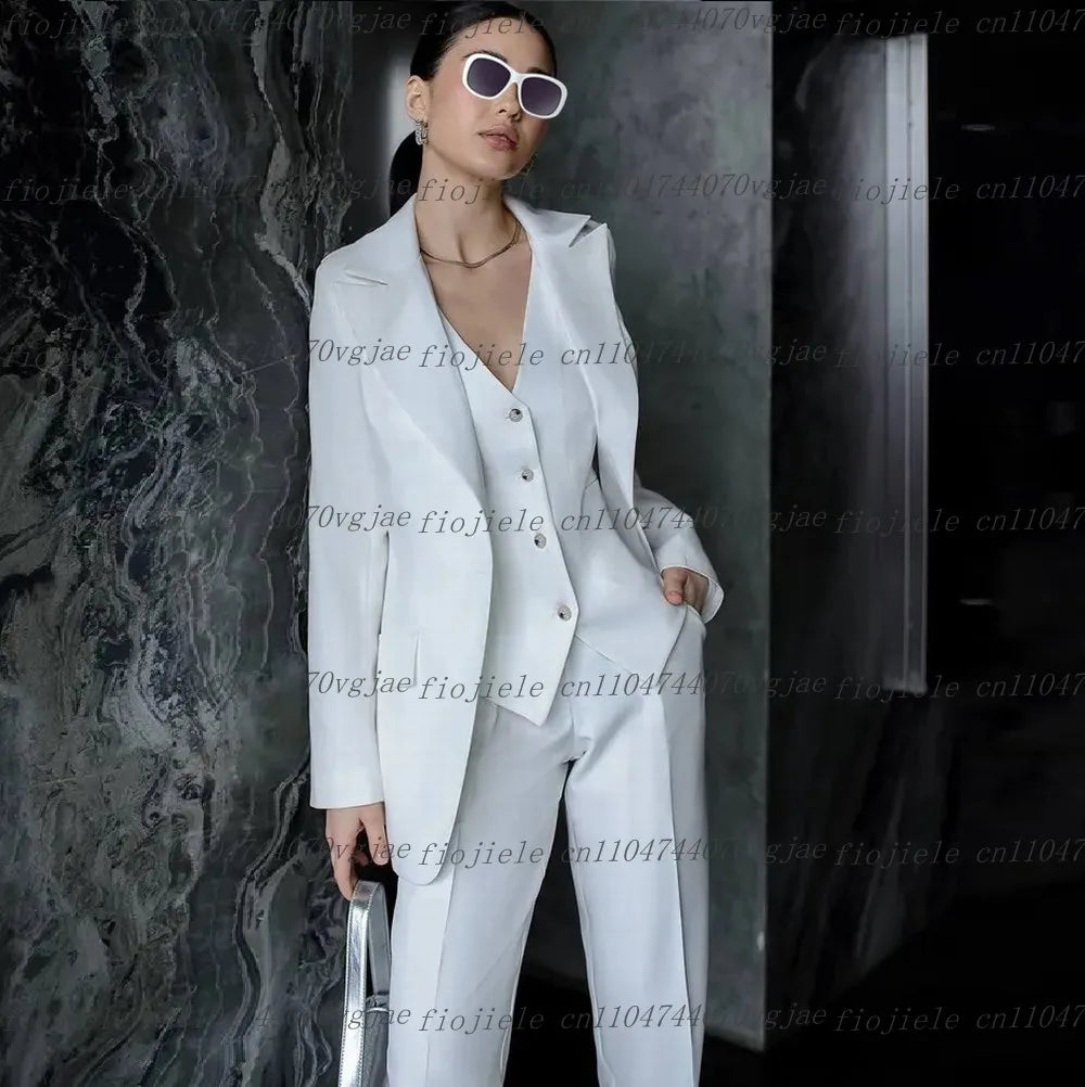 Dark Red Formal Business Women Suit Wedding Party Prom Ladies Mother Girl Wife Tuxedos Costume 3 Piece Set Blazer Vest Pants