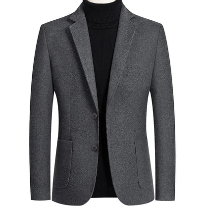New Men's Wool Blazers Male Suit Jacket Oversized Solid Business Casual Winter Jacket Men Clothing Wedding Suit Coat 4XL