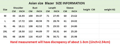 Men's Blazer Single Breasted Casual Suit Jacket for Spring Autumn