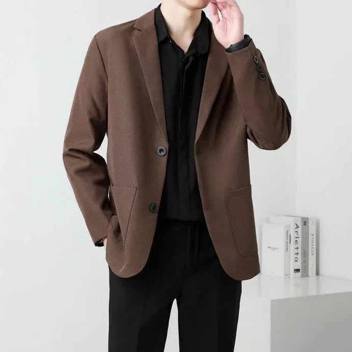 Men's Oversized Blazer Smart Casual Single Breasted Jacket for Business and Daily Wear
