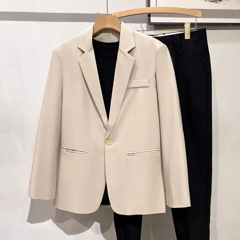 Men 2026 Korean Style Loose Blazer Spring Autumn Versatile Casual Suit Jacket Trendy Handsome Outerwear
