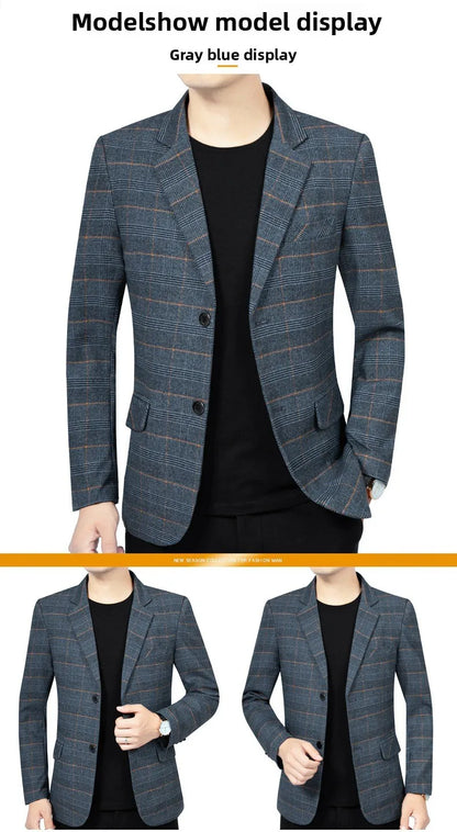 Blazer Men Fashion Premium Business Outdoor Gentleman Striped Stylishly Versatile British Style Casual Host of A Wedding Blazer
