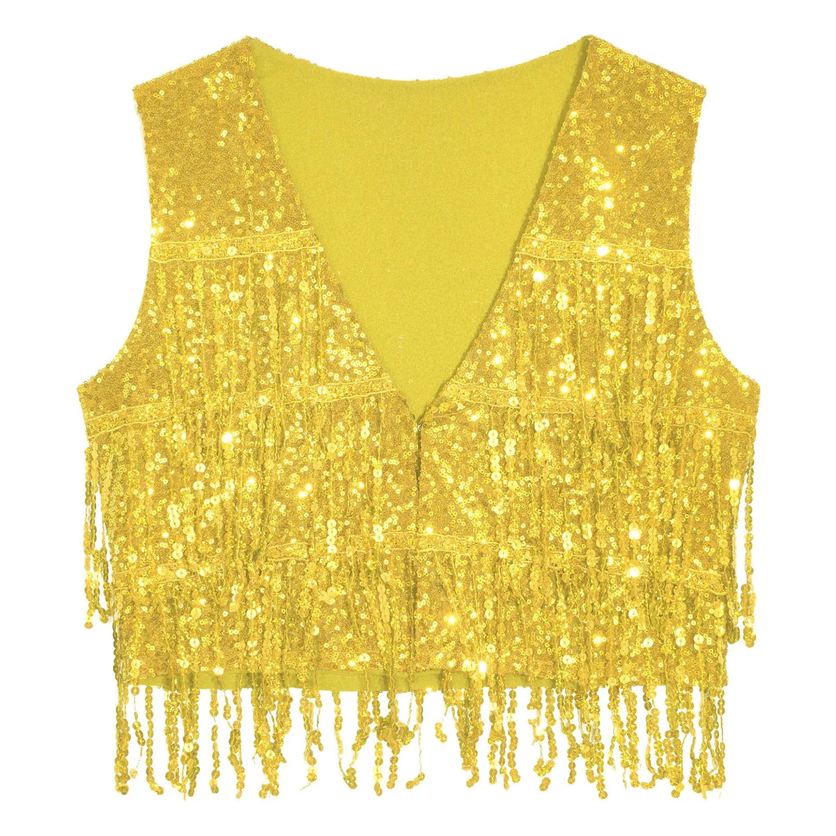 Women's Fringe Vest Clubwear Jazz Modern Dance Waistcoat Glitter Tassel Sleeveless Jacket Sequins Vests Music Festival Costumes