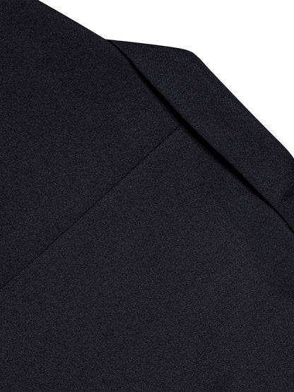 Solid Black Men Suit Blazer, Notch Lapel Two Button Slim Formal Jacket for Business Office Wedding Daily Wear