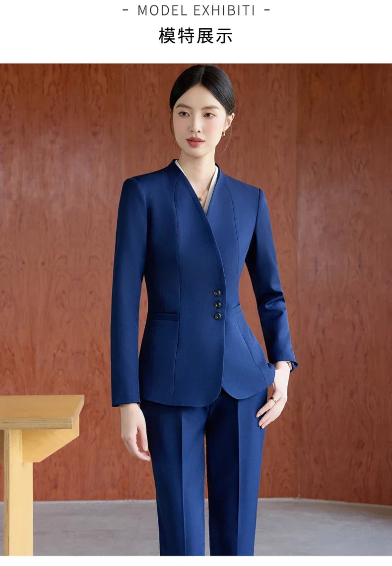 Fashionable professional women's clothing, high-quality two-piece pants + blazer. Exquisite and elegant. New 2025