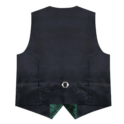 Men's Paisley Suit Vest – Single-Breasted Waistcoat with Tie, Handkerchief & Cufflinks for Weddings & Banquets
