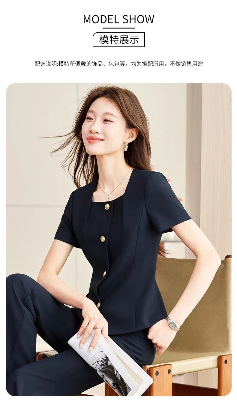 Fashionable professional women's clothing, two-piece jacket+pants, exquisite elegant, 2026 spring/summer new collection