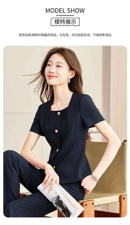 Fashionable professional women's clothing, two-piece jacket+pants, exquisite elegant, 2026 spring/summer new collection