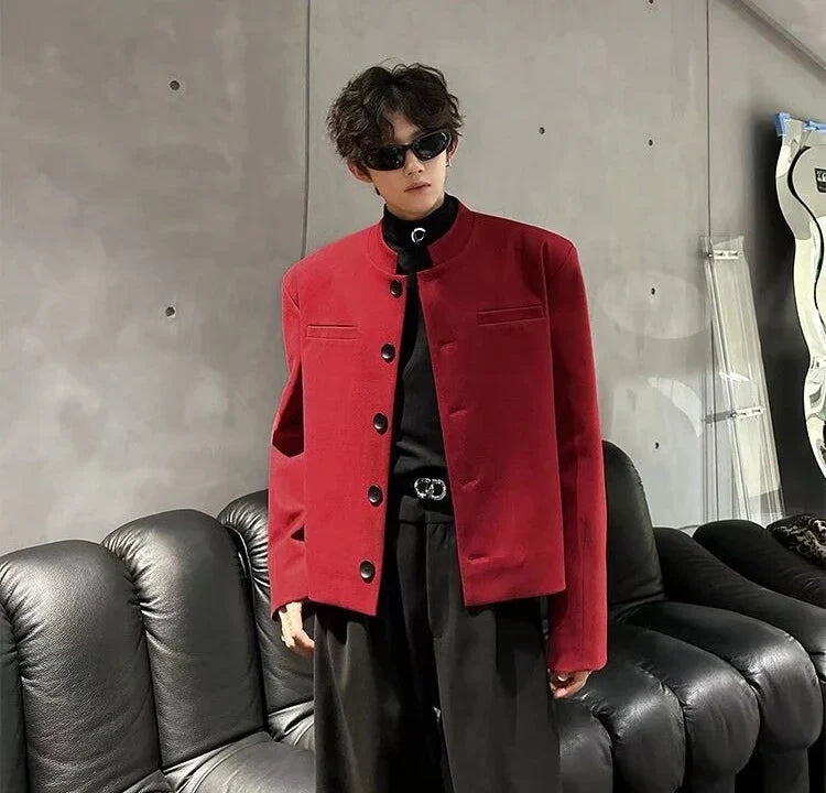 Trendy 2025 Short Coats Single Breasted Man Suits and Blazers Spring Clothes Elegant New in Original Handsome Jacket for Men
