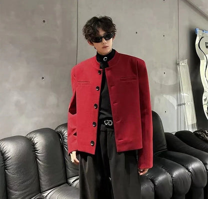 Trendy 2025 Short Coats Single Breasted Man Suits and Blazers Spring Clothes Elegant New in Original Handsome Jacket for Men
