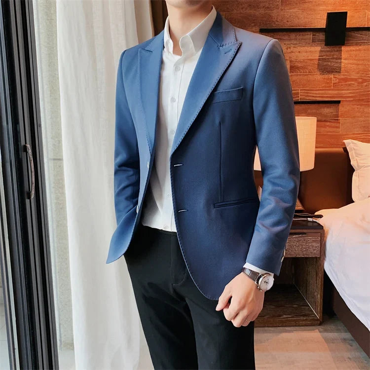2022 Classic Green Blue Jacket Uniform Groom Tuxedos Mens Wedding Suits Peaked Lapel Man Business Blazer Groomsmen Prom Dress