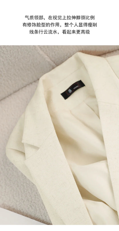 Elegant National Style Buckle Pants Suit  2024 Autumn New Professional Temperament Slim Blazer And Pants Office Ladies Work Wear