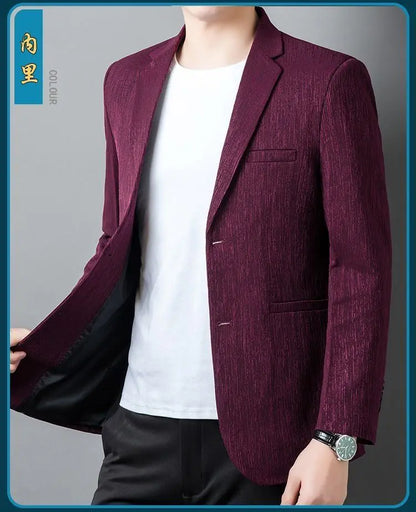 Men's Striped Smart Casual Blazer for Everyday Wear – Lightweight Spring Autumn Jacket