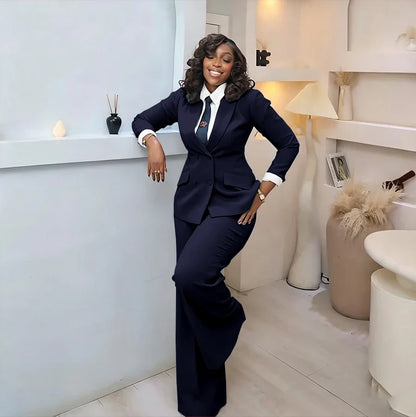 Classic Professional Burgundy Double Breasted Women's Suit Office Formal 2 Piece Jacket Pants Set Casual Daily Streetwear