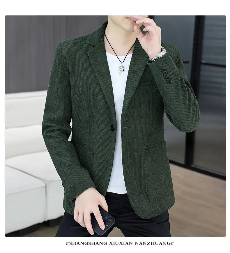 Blazer Men's Fashion Business Gentleman Groom Professional Gentleman Form-fitting Versatile Casual Formal Wear High-end Blazer