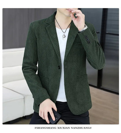 Blazer Men's Fashion Business Gentleman Groom Professional Gentleman Form-fitting Versatile Casual Formal Wear High-end Blazer