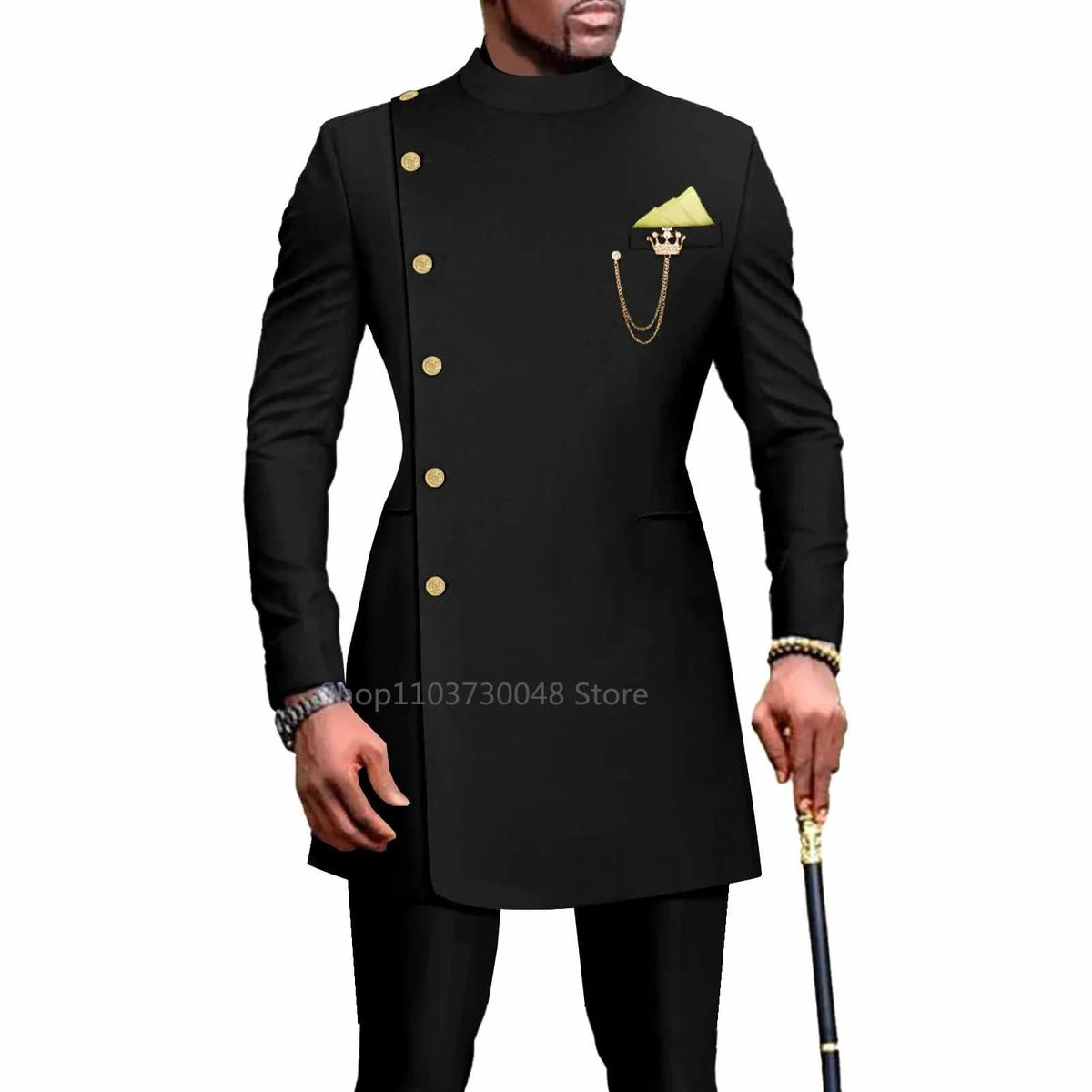 Tenues Homme avec Vêtements Africains Costume de Mariage Homme Blazer et Pantalon 2 Pièces Coupe Slim à Boutonnage Simple pour Dîner et Bal de Promo