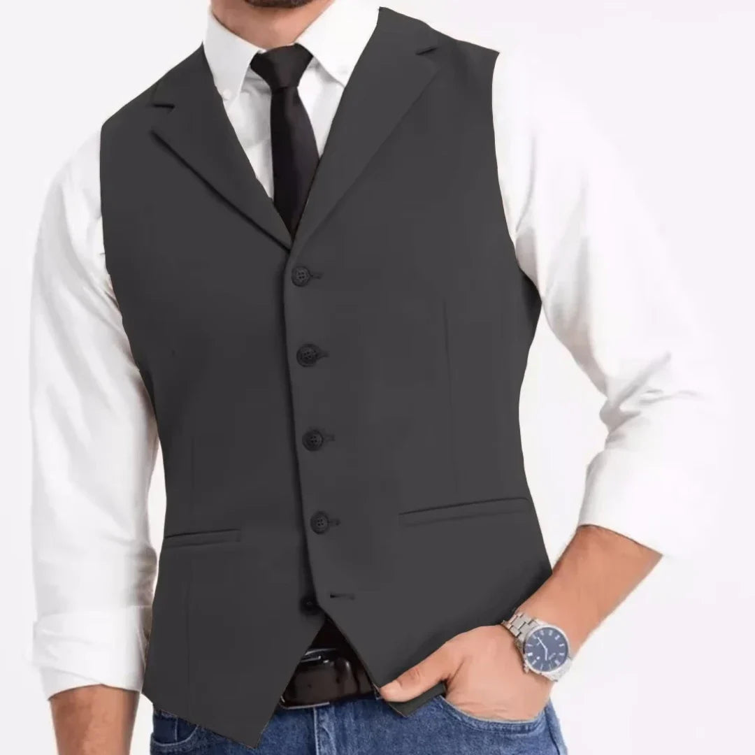Men Formal Vest Single Breasted Suit Waistcoat for Weddings, Business & Daily Wear