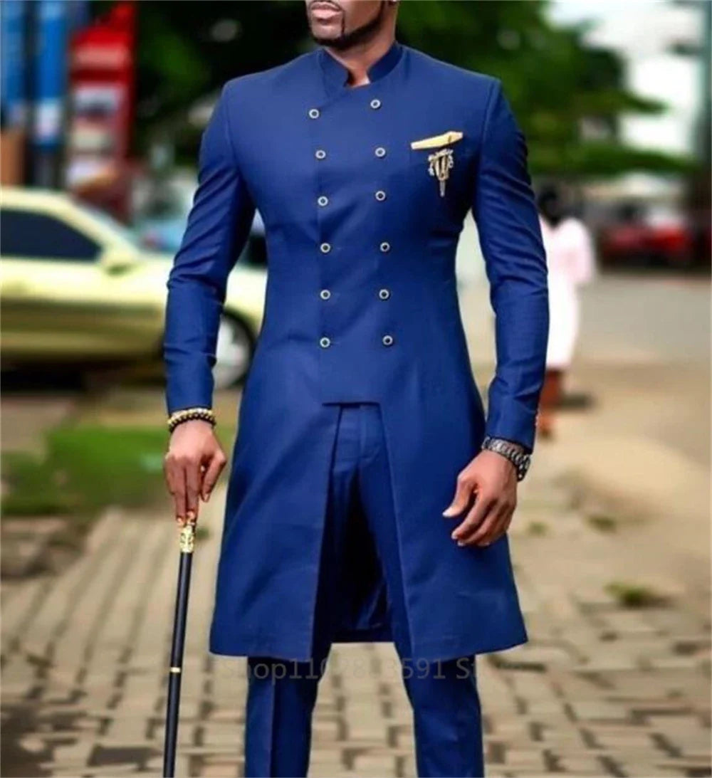 Classic 2024 Men's Suit Slim Fit Wedding Suits For Men Groom Tuxedo African Wedding Double Breasted Best Man Blazer