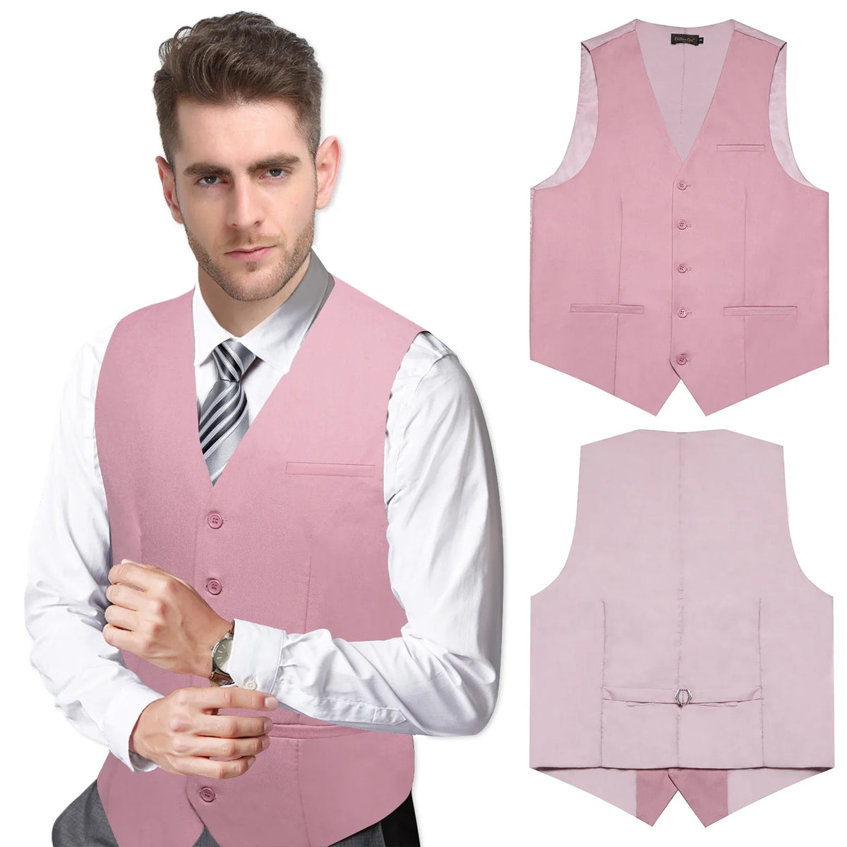 Men's Suit Vest – Solid Formal Waistcoat for Wedding, Party & Business Wear