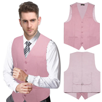 Men's Suit Vest – Solid Formal Waistcoat for Wedding, Party & Business Wear