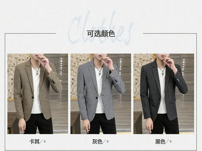 2026 Blazer Outdoor Men's Checked Fashion Business Trend Wedding Slimming Gentleman Casual Korean Travel High Formal Wear Blazer