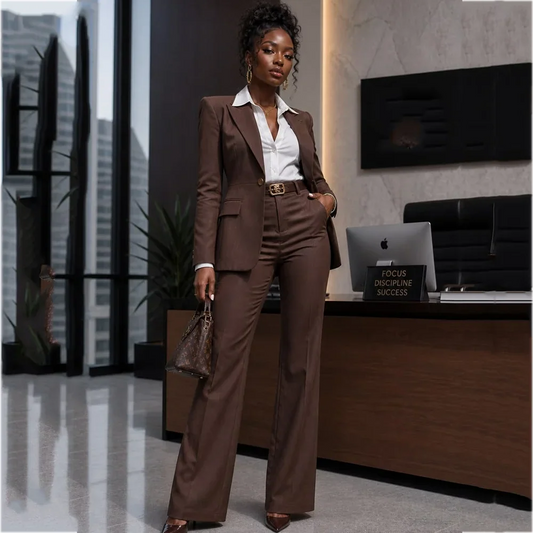Elegant Women 2 Piece Pant Suits Single Button Peaked Collar Blazer Set Slim Fit Formal Business Office Wedding Lady Outfit