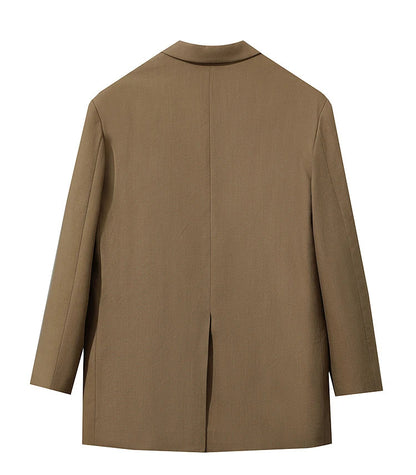 Women's Jacket 2025 Autumn New Commuter Elegant Solid Loose Top Women Long Sleeves Single Breasted Blazer Ladies 12553060
