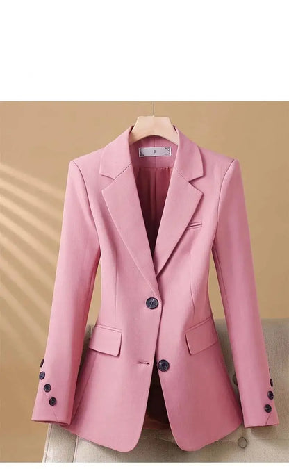 2024 New Suit Coat Women's Korean Style Slim Single Breasted Blazers Office Female Temperament Blazers Jacket Outwear Tops
