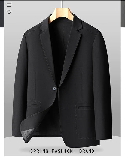 Blazer Outdoor Men's Casual, Fashionable, Trendy, Sporty Solid Color, Slimming British Style Business Gentleman Wedding Blazer