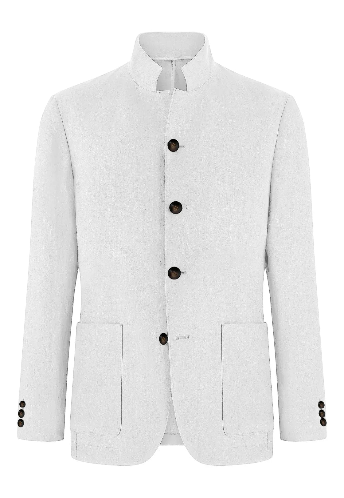 Men's Linen Blend Blazer Single Breasted 4 Buttons Patch Pockets Slim Fit Business Wedding Daily Breathable Fashion Casual Coat