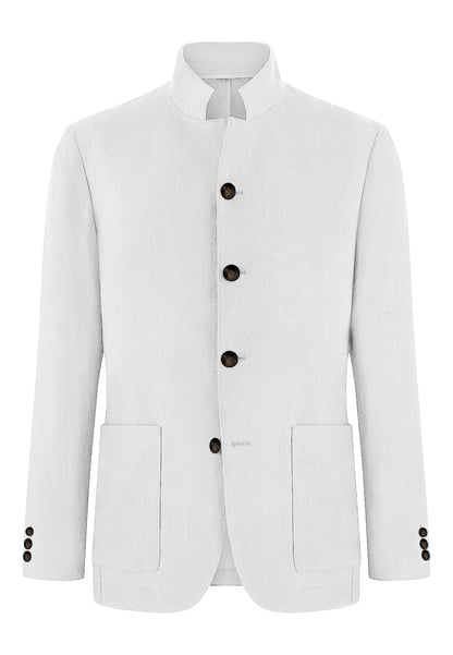 Men's Linen Blend Blazer Single Breasted 4 Buttons Patch Pockets Slim Fit Business Wedding Daily Breathable Fashion Casual Coat