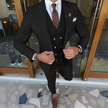 Men's 3-Piece Slim Fit Suit | Wedding Groom Formal Tuxedo in Multiple Colors