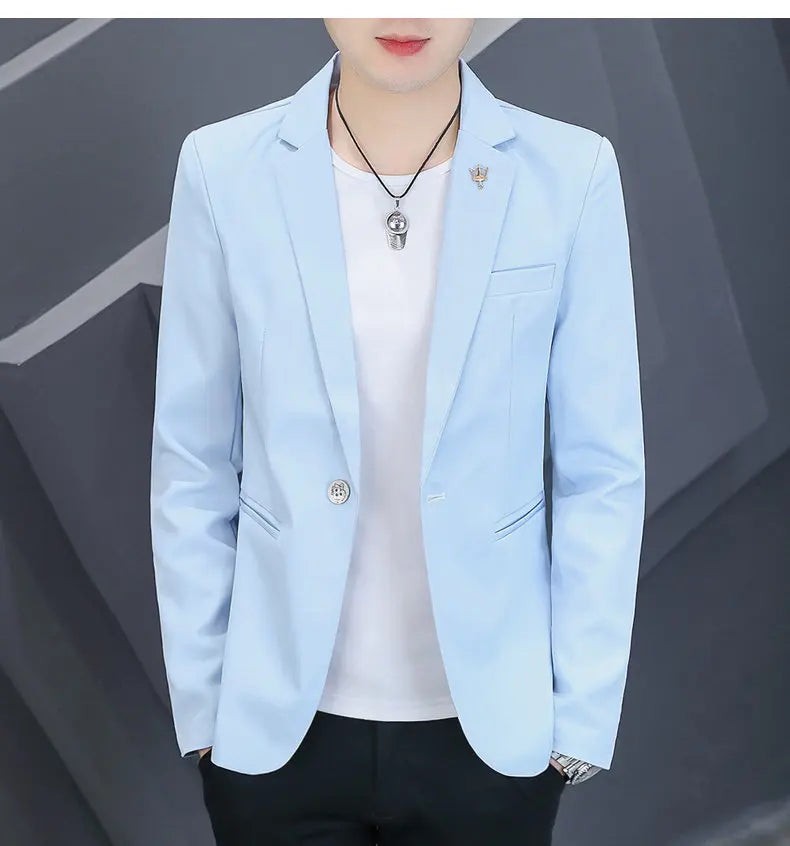 Blazer Men's Fashion Outdoor Travel Gentleman Wedding Slimming Business Versatile Trendy Casual Korean-style Formal Wear Blazer
