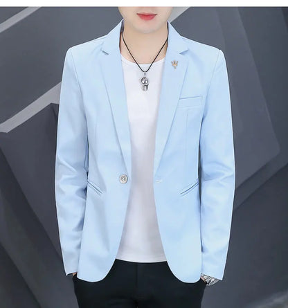 Blazer Men's Fashion Outdoor Travel Gentleman Wedding Slimming Business Versatile Trendy Casual Korean-style Formal Wear Blazer