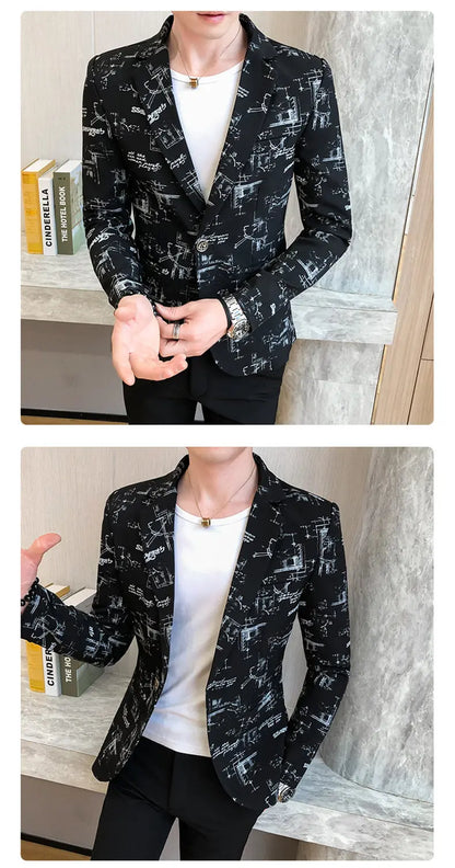 Blazer Men's Fashion Outdoor Travel Gentleman Wedding Slimming Business Versatile Trendy Casual Korean-style Formal Wear Blazer
