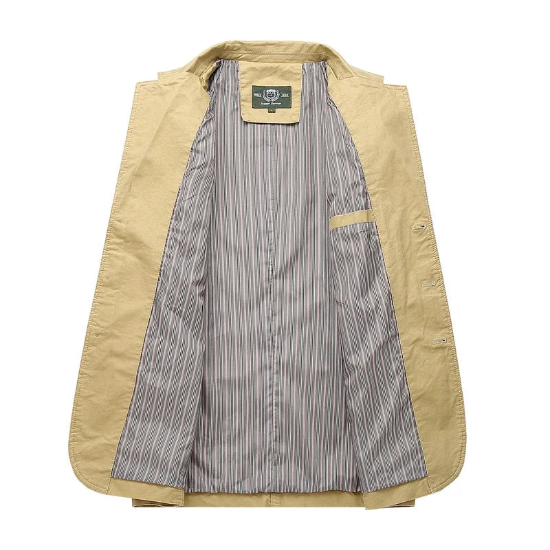 New Men's Blazers Male Male Spring Autumn Pure Cotton Solid Casual Blazer Men Clothing Outerwear Suit Jacket Coat 4XL AG818