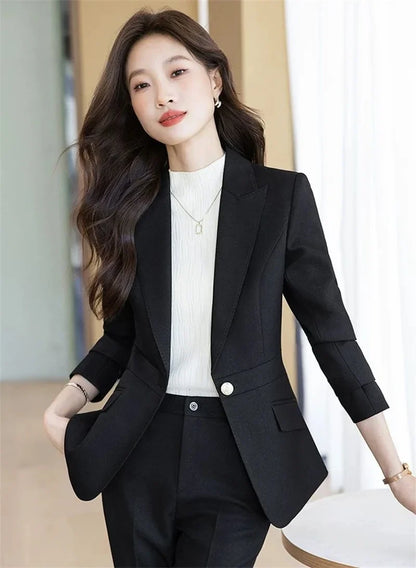 Women Blazers Spring Summer New Fashion Korean Silk Satin Suit V-neck Loose Top Jacket Single Button Suit Blazers Outerwear