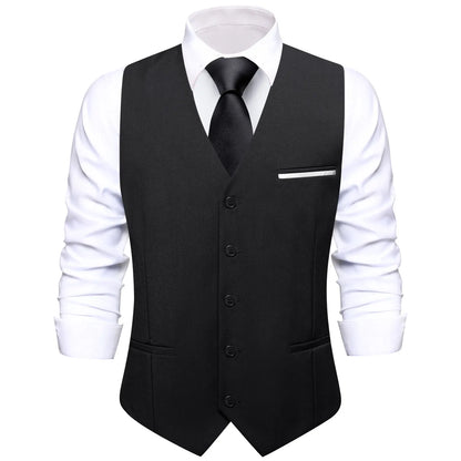 Men's Double Breasted Suit Vest with Tie Set – Slim Formal Waistcoat for Weddings & Daily Wear