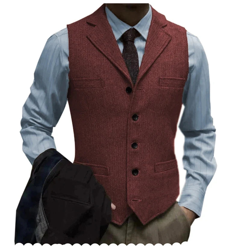 Men's Suit Vest – Single Breasted Slim Fit Waistcoat for Weddings & Smart Casual Wear