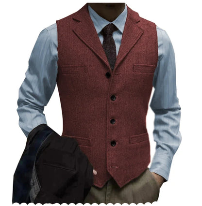 Men's Suit Vest – Single Breasted Slim Fit Waistcoat for Weddings & Smart Casual Wear