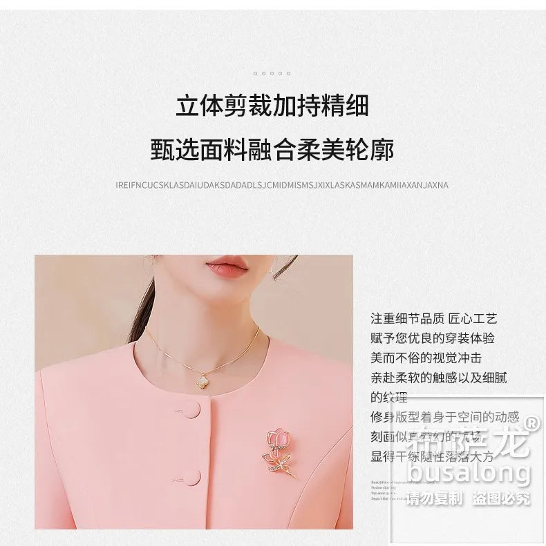 2025Summer Blue Short Sleeve Blazer Suit Professional Women's Skirt Set Short Skirt Elegant Fashion Formal Workwear